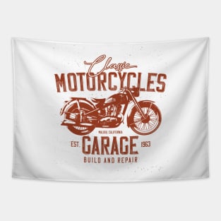 Classic Motorcycles Garage - Bikers Tapestry