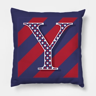 Old Glory Letter Y Pillow