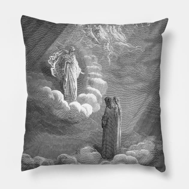 High Resolution Gustave Doré Paradiso Illustration Cacciaguida Pillow by tiokvadrat