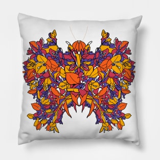 Exotic colorful floral digital butterfly 2020 Pillow