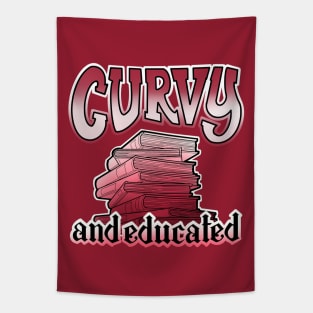 Curvy and educated, stack of red books Tapestry