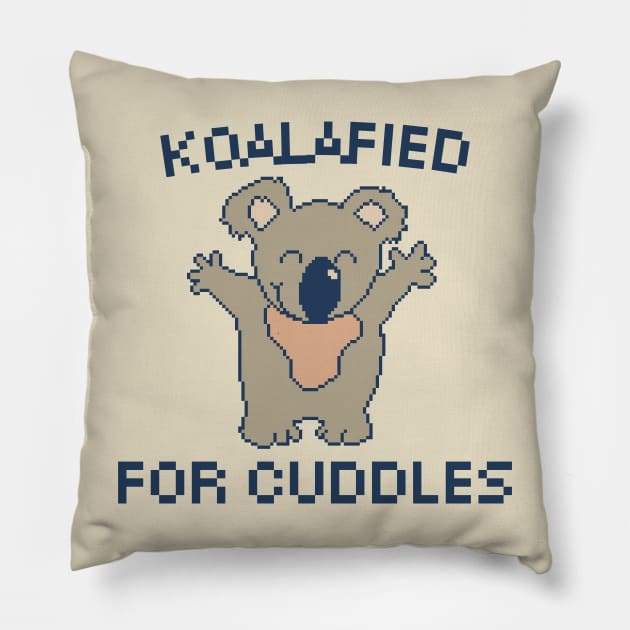 Koalafied for Cuddles, 8-Bit Pixel Art Koala Pillow by pxlboy