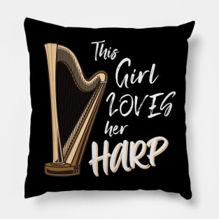 Harpist Harp Pillow