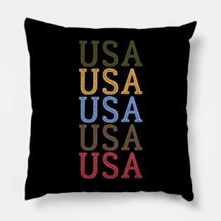 USA GRUNGE DISTRESSED RETRO U.S.A INDEPENDENCE DAY 4TH JULY Pillow