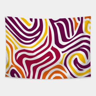 Spiral Purple Yellow Orange Abstract Design Tapestry