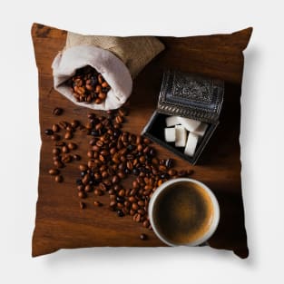 Coffee cup and beans Pillow