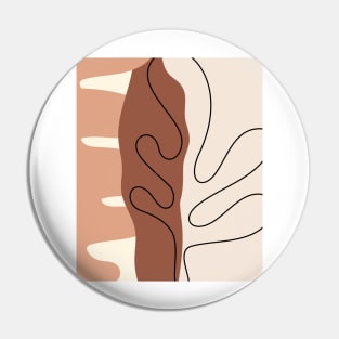 Minimal Modern  Abstract Art leaf  Warm Tones  Design Pin