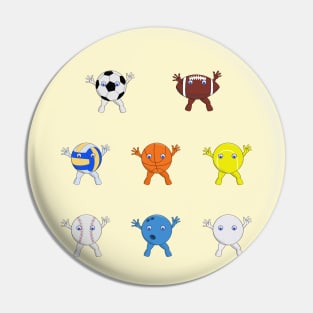 Funny Sports Balls Pin