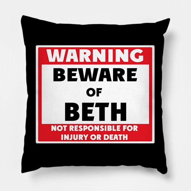 Beware of Beth Pillow by BjornCatssen