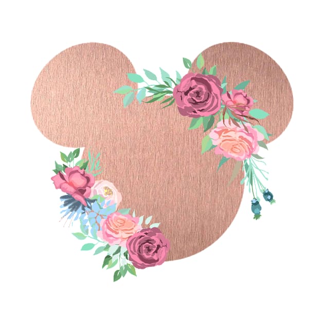 Rose Gold Floral Mouse by MelissaJoyCreative