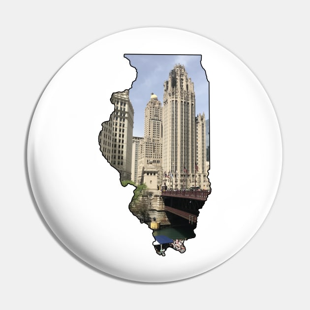 Illinois State Outline (Downtown Chicago) Pin by gorff