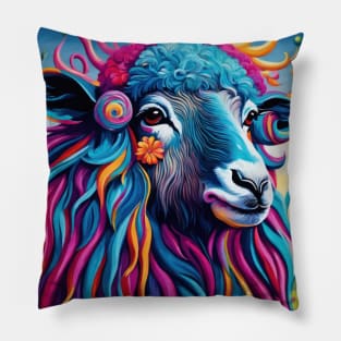 Psychedelic Sheep Pillow