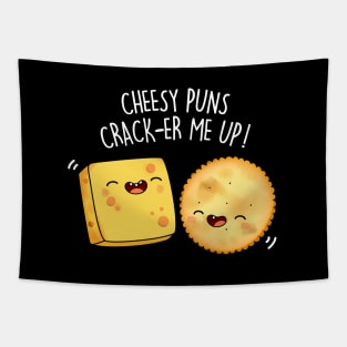 Cheesy Puns Cracker Me Up Cute Cheese Cracker Pun Tapestry