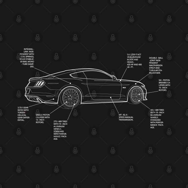 Discover S550 Mustang GT Line art. - Mustang - T-Shirt