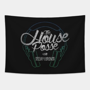 Dark Grunge Green Headphone (The House Posse) T-Shirt Tapestry