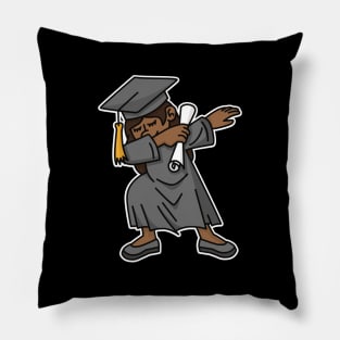 Black girl student dab dabbing graduation school Pillow