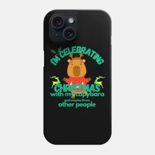 Celebrating Christmas With My Capybara 2 Phone Case