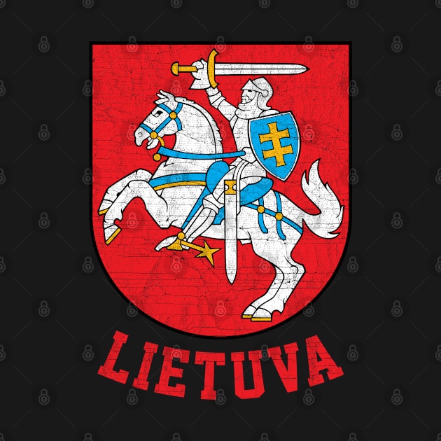 Lithuania - Vintage Distressed Style Crest Design by DankFutura