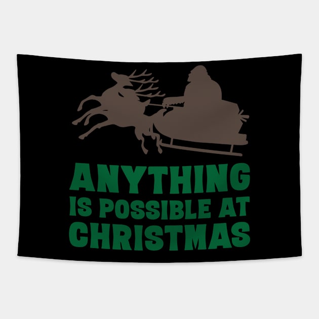 Bigfoot Santa Claus riding sleigh funny Bigfoot lover Christmas Gift Tapestry by BadDesignCo