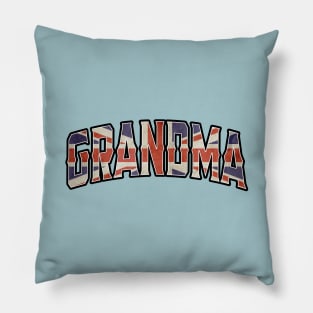 Grandma British Vintage Heritage DNA Flag Pillow