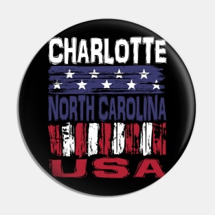 Charlotte North Carolina USA T-Shirt Pin