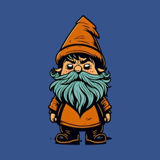 Cute Cartoon Vintage Retro Colorful Gnome Design T-Shirt