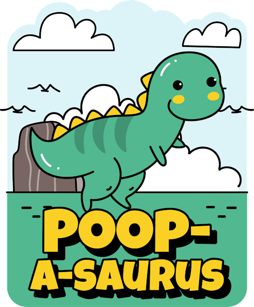 Poop-A-Saurus - Dinosaur Kids T-Shirt by My Geeky Tees - T-Shirt Designs