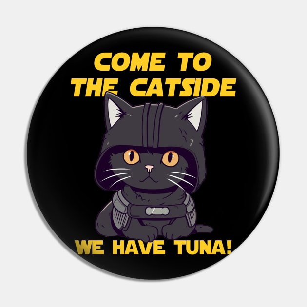 Funny Cute Black Sci-Fi Cat Dark side Pin by geekmethat