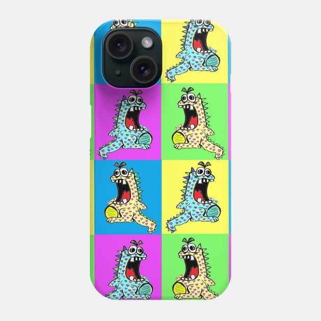 Dino Pop Art by LowEndGraphics Phone Case by LowEndGraphics