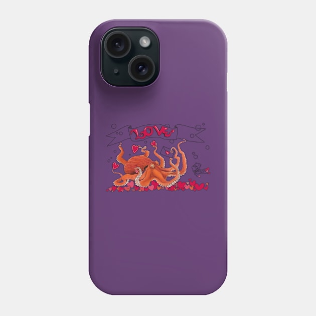 Love Cephalopods Valentine Phone Case by mernstw