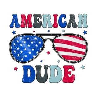 All American Dude 4th Of July Patriotic Boys Kids Sunglasses  Kids Matching T-Shirt