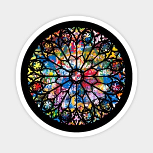 Notre-Dame Cathedral Paris France Graffiti Rose Window Magnet