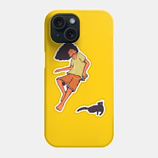 bijotann does not care with his cat Phone Case