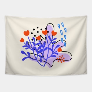 Abstract flower print Tapestry