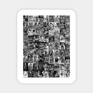 amitabh Bachchan Black and white collage Magnet