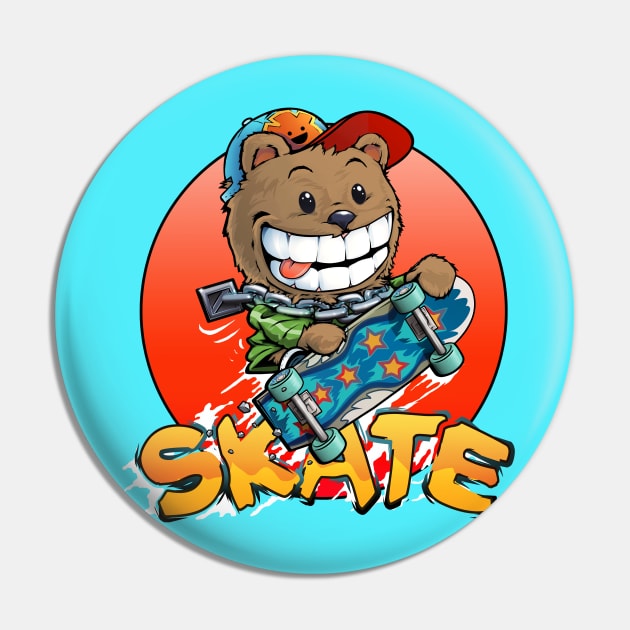 Skate bear Pin by ArtificialPrimate