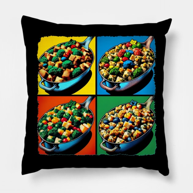 Stuffing Pop Art - Festive Meal Pillow by PawPopArt