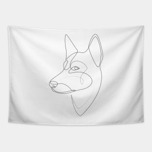 German Shepherd - one line drawing Tapestry