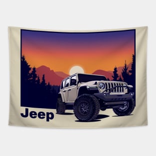 Jeep Rubicon In Mount Tapestry