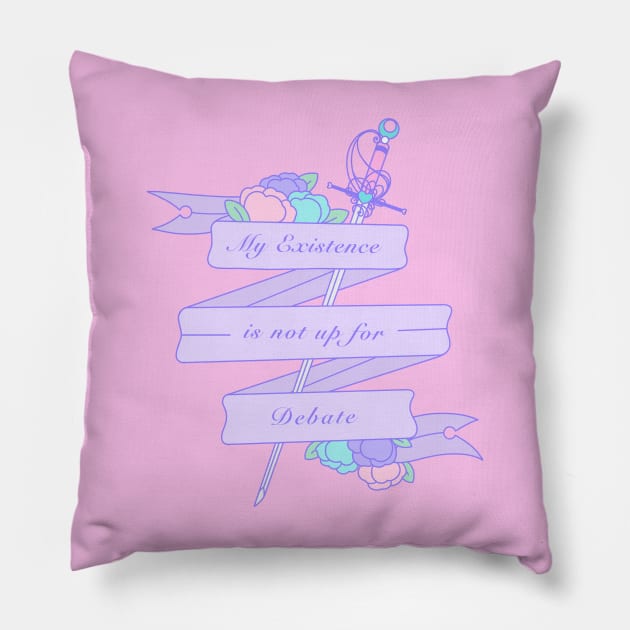 Bi - My Existence Is Not Up For Debate Pillow by Cosmic Queers