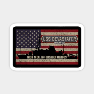 Devastator MCM-6 Countermeasures Ship Vintage USA American Flag Gift Magnet