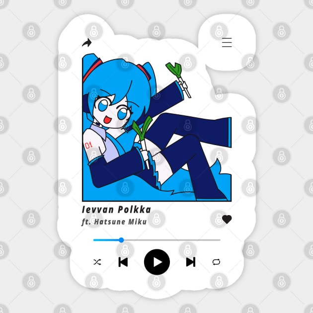 Hatsune Miku chibi - ievan polkka - Hatsune Miku - Sticker | TeePublic