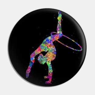 Rhythmic gymnastics hoop watercolor Pin