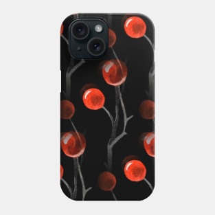 Red Holly Berries Christmas Watercolor Phone Case