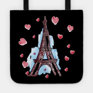 Paris Eiffel Tower France Heart Design Tote