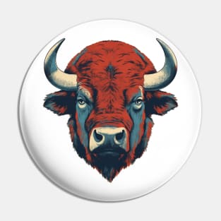 Buffalo Red Blue and  Ture Pin