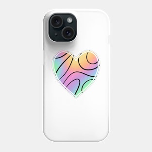 Swirly Rainbow Heart Phone Case