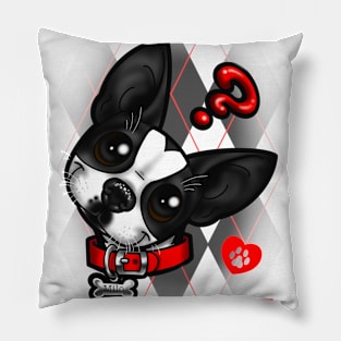 Boston Terrier Argyle Pillow