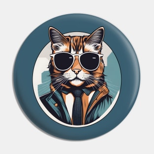 Shades of Whiskers: The Hipster Cat Pin