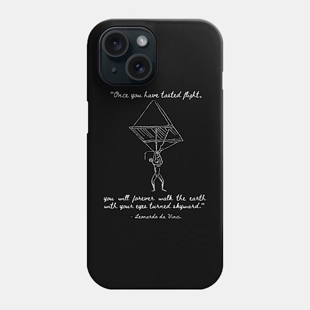 Leonardo Da Vinci Quote - Renaissance Flight Tribute Phone Case by Autonomy Prints